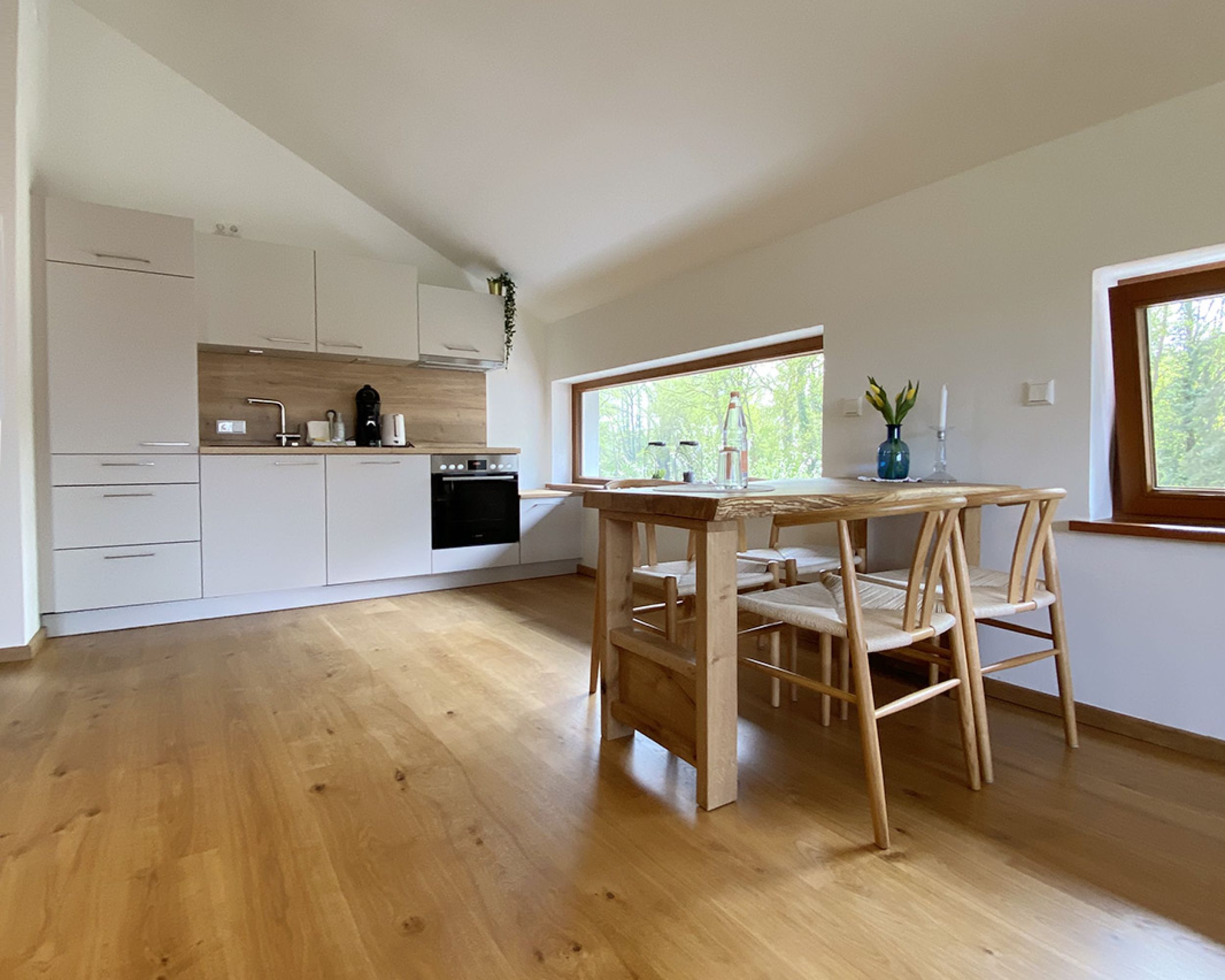 Ferienwohnung Abendrot, Küche mit Essplatz